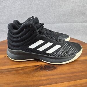 Adidas Mens Size 8.5 Black High Top Basketball Shoes Sneakers‎ LVL 029002